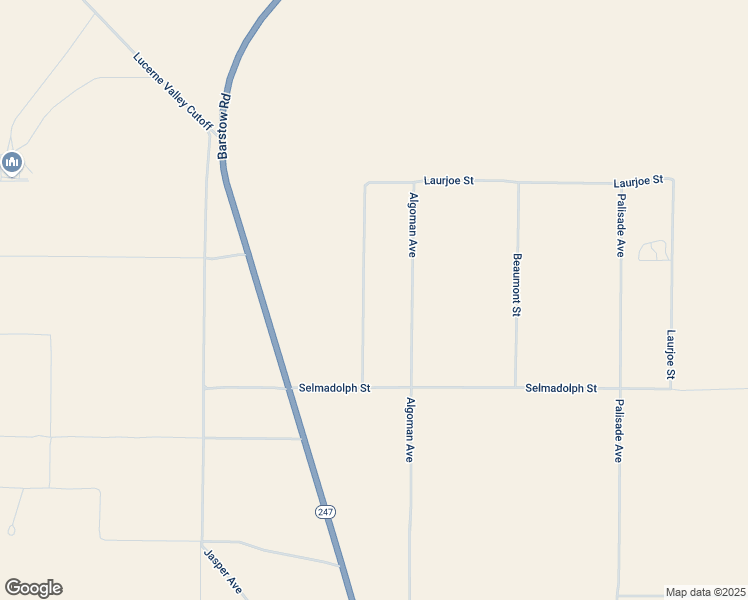 map of restaurants, bars, coffee shops, grocery stores, and more near Algoman Avenue in Lucerne Valley