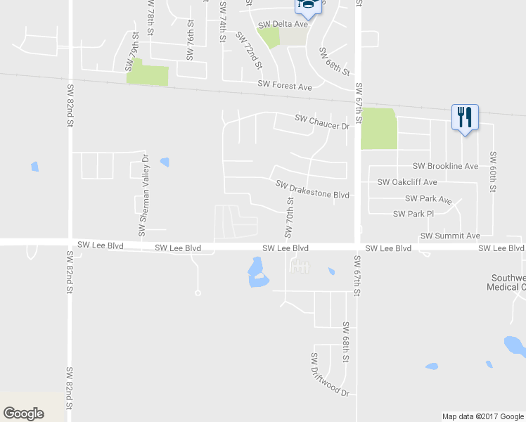 map of restaurants, bars, coffee shops, grocery stores, and more near 7014 Stradford Avenue in Lawton