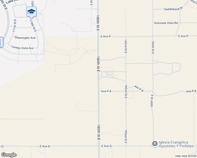map of restaurants, bars, coffee shops, grocery stores, and more near 180 Avenue P6 in Palmdale