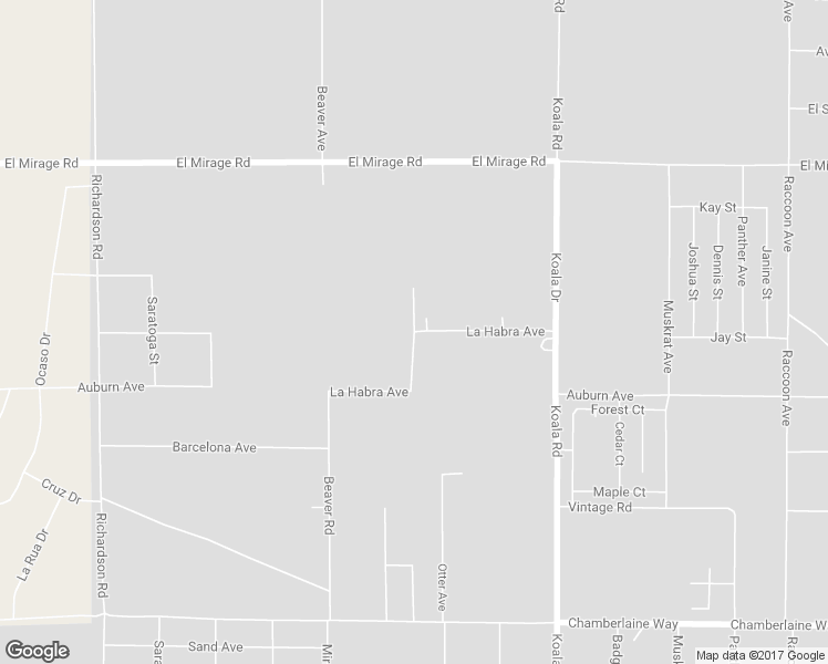 map of restaurants, bars, coffee shops, grocery stores, and more near La Habra Avenue in Adelanto