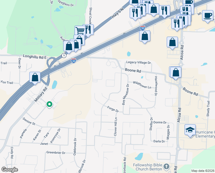 map of restaurants, bars, coffee shops, grocery stores, and more near 4172 Heritage Oak Drive in Benton