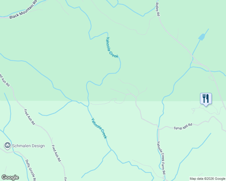 map of restaurants, bars, coffee shops, grocery stores, and more near 93 Rolling Ridge Road in Dahlonega