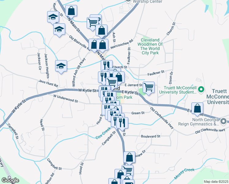 map of restaurants, bars, coffee shops, grocery stores, and more near 36 East Kytle Street in Cleveland