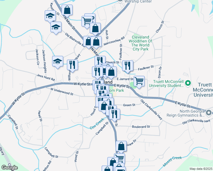 map of restaurants, bars, coffee shops, grocery stores, and more near 36 East Kytle Street in Cleveland