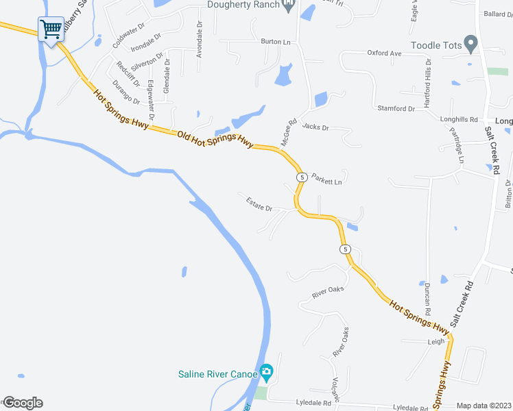 map of restaurants, bars, coffee shops, grocery stores, and more near 3412 Estate Drive in Benton