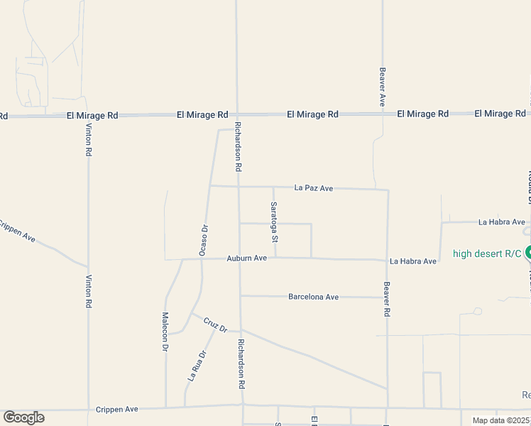 map of restaurants, bars, coffee shops, grocery stores, and more near La Habra Avenue in Adelanto