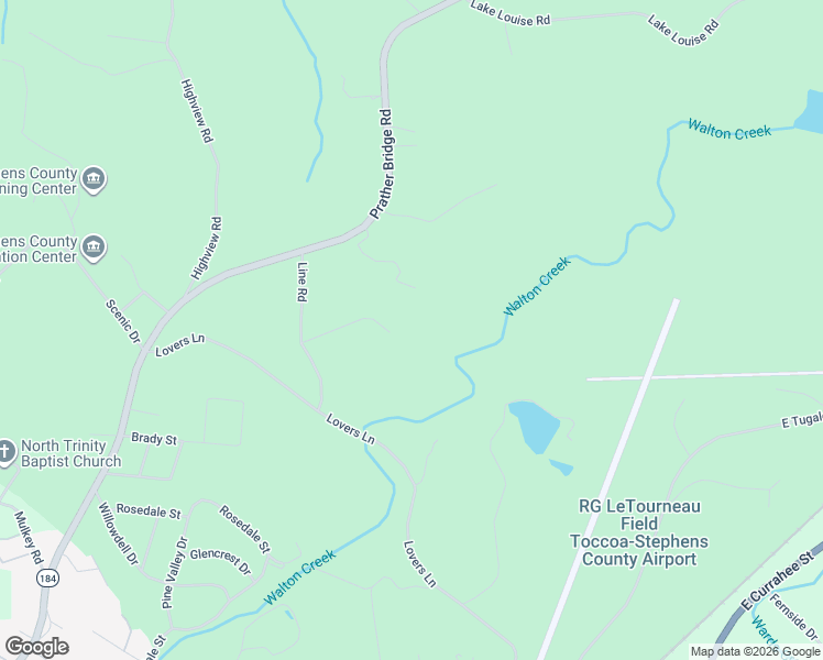 map of restaurants, bars, coffee shops, grocery stores, and more near 281 Line Road in Toccoa