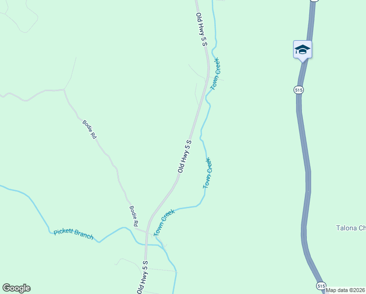 map of restaurants, bars, coffee shops, grocery stores, and more near 5454 Old Highway 5 South in Ellijay