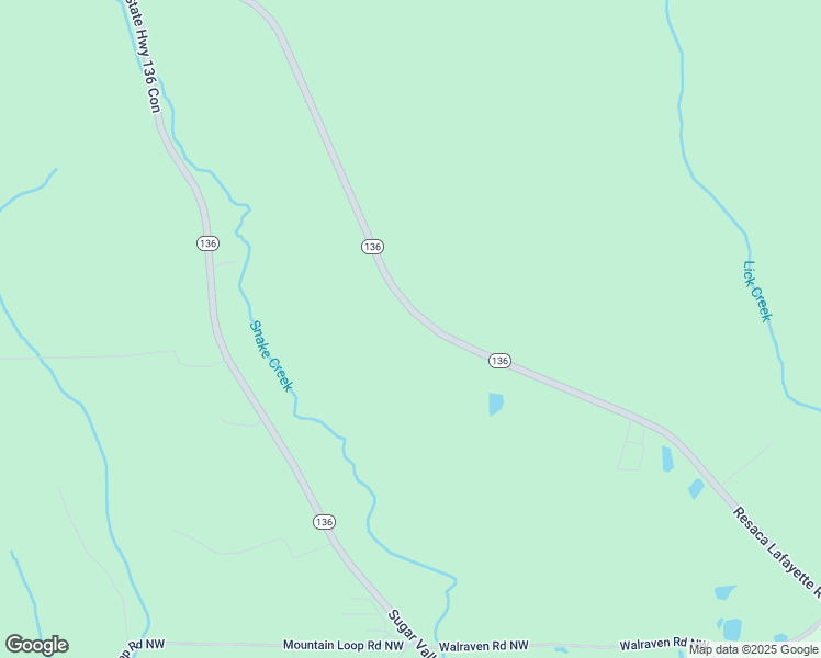 map of restaurants, bars, coffee shops, grocery stores, and more near 3266 Resaca Lafayette Road Northwest in Sugar Valley