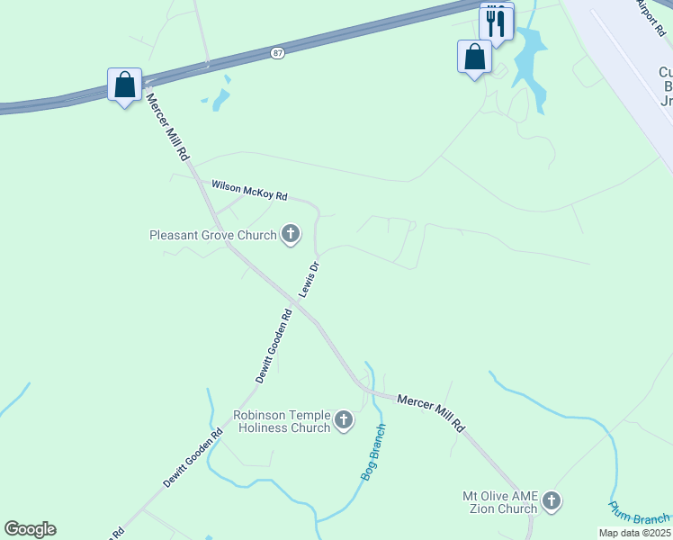 map of restaurants, bars, coffee shops, grocery stores, and more near 108 Lewis Drive in Elizabethtown