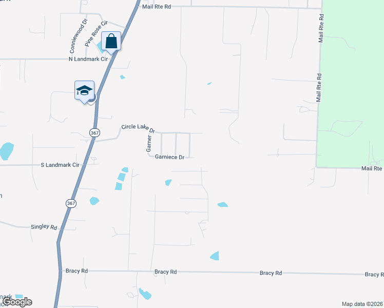 map of restaurants, bars, coffee shops, grocery stores, and more near 16714 Berniece Drive in Little Rock