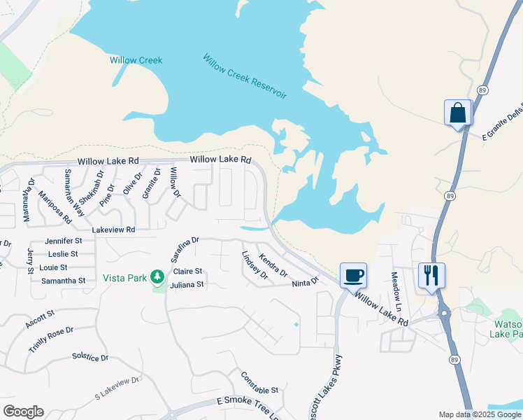 map of restaurants, bars, coffee shops, grocery stores, and more near 3073 Indian Meadow Drive in Prescott