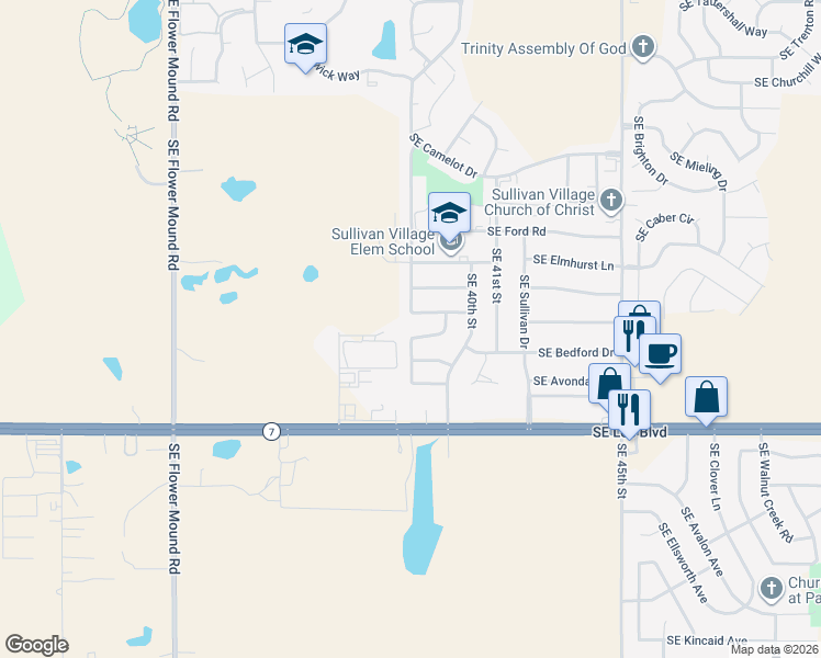 map of restaurants, bars, coffee shops, grocery stores, and more near 1017 Southeast Alta Lane in Lawton