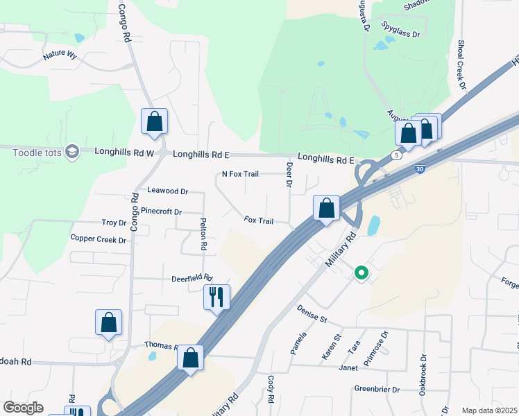 map of restaurants, bars, coffee shops, grocery stores, and more near 3606 Bear Cove in Benton