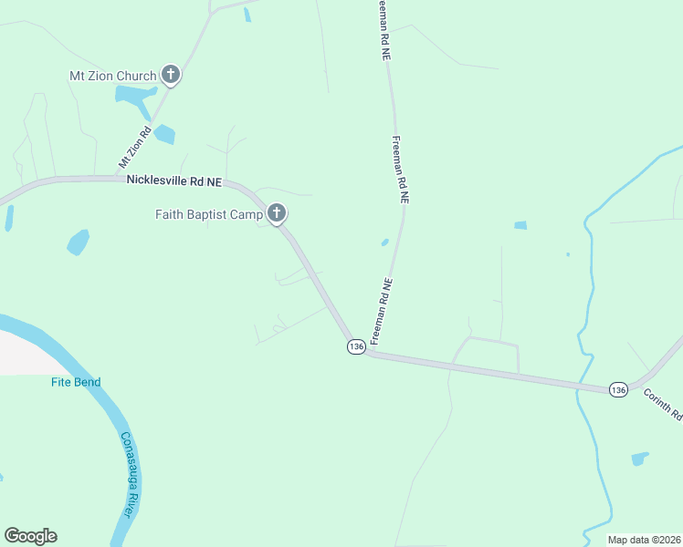 map of restaurants, bars, coffee shops, grocery stores, and more near 1576 Nicklesville Road Northeast in Resaca