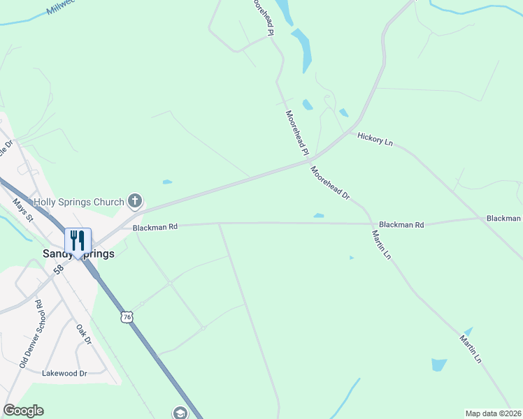 map of restaurants, bars, coffee shops, grocery stores, and more near 852 Blackman Road in Pendleton