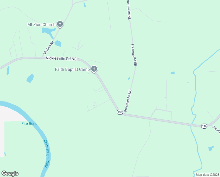 map of restaurants, bars, coffee shops, grocery stores, and more near 1576 Nicklesville Road Northeast in Resaca