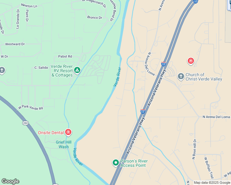 map of restaurants, bars, coffee shops, grocery stores, and more near 1940 North Rustler Trail in Camp Verde
