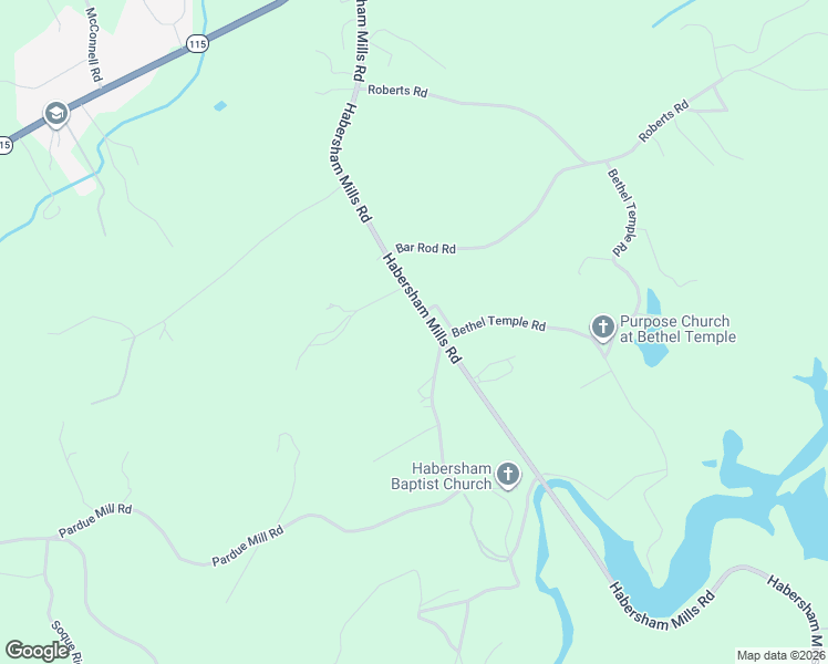 map of restaurants, bars, coffee shops, grocery stores, and more near 2680 Habersham Mills Road in Demorest