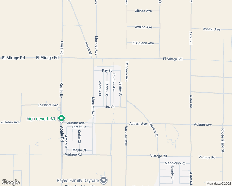 map of restaurants, bars, coffee shops, grocery stores, and more near 19017 Panther Avenue in Adelanto