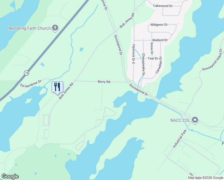 map of restaurants, bars, coffee shops, grocery stores, and more near 195 Berry Road in Scottsboro