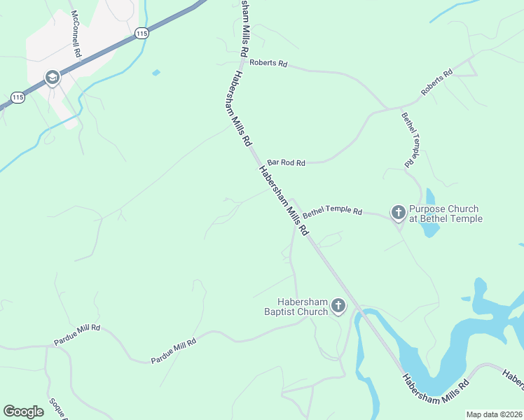 map of restaurants, bars, coffee shops, grocery stores, and more near 2680 Habersham Mill Road in Demorest