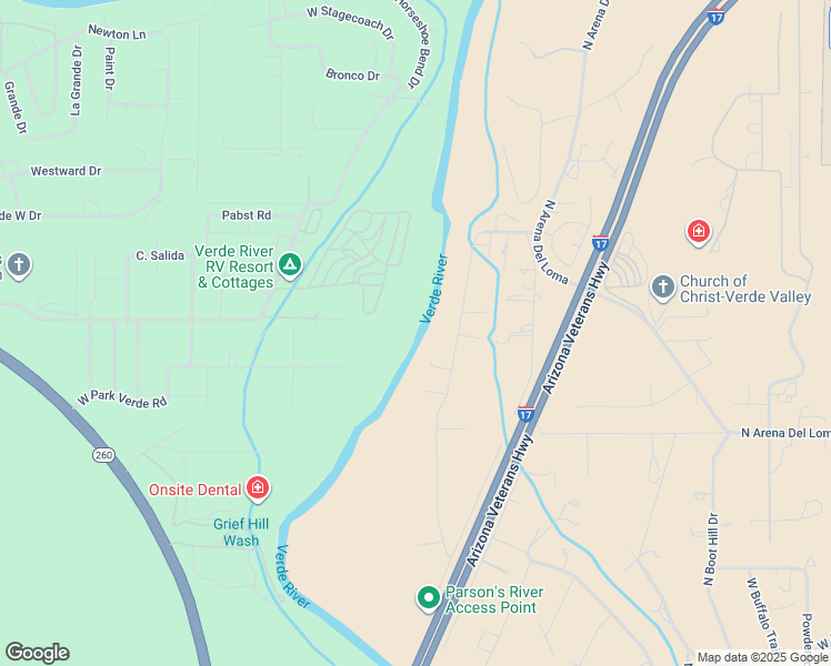 map of restaurants, bars, coffee shops, grocery stores, and more near 1940 North Rustler Trail in Camp Verde