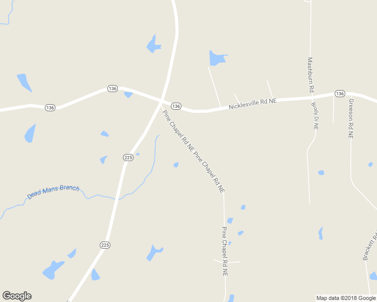 map of restaurants, bars, coffee shops, grocery stores, and more near 2895 Pine Chapel Road Northeast in Resaca