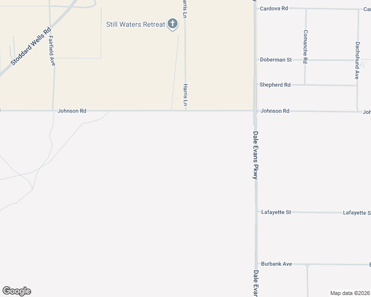 map of restaurants, bars, coffee shops, grocery stores, and more near 1/8 Mile S O Johnson Road in Apple Valley