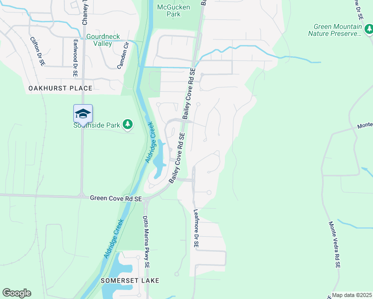 map of restaurants, bars, coffee shops, grocery stores, and more near 15026 Collier Drive Southeast in Huntsville