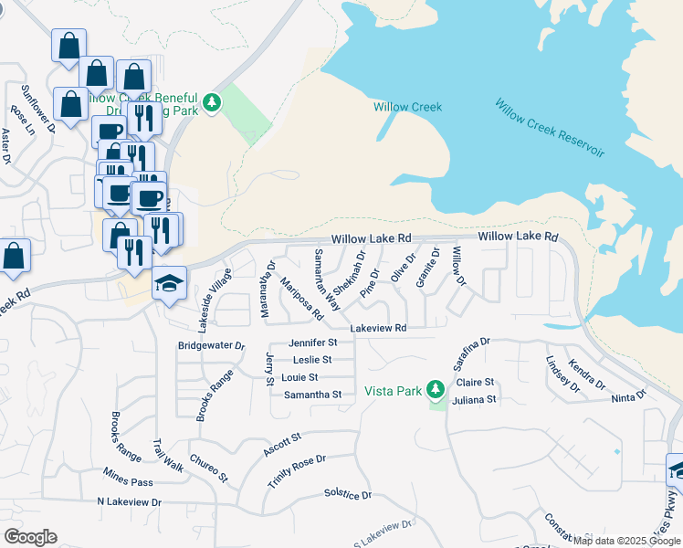 map of restaurants, bars, coffee shops, grocery stores, and more near 3165 Shalom Drive in Prescott