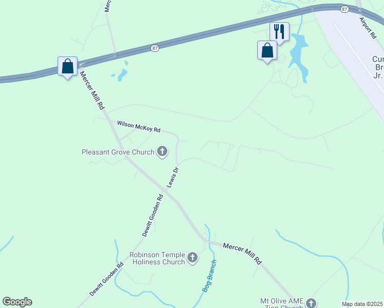 map of restaurants, bars, coffee shops, grocery stores, and more near 197 Lewis Drive in Elizabethtown
