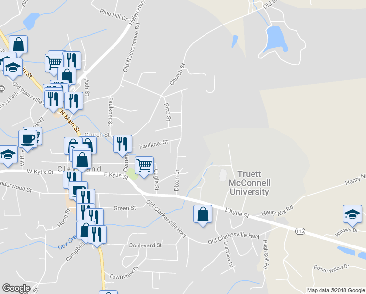 map of restaurants, bars, coffee shops, grocery stores, and more near 258 Dixon Drive in Cleveland