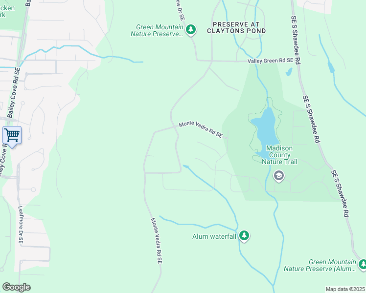map of restaurants, bars, coffee shops, grocery stores, and more near 13333 South Village Square Road Southeast in Huntsville