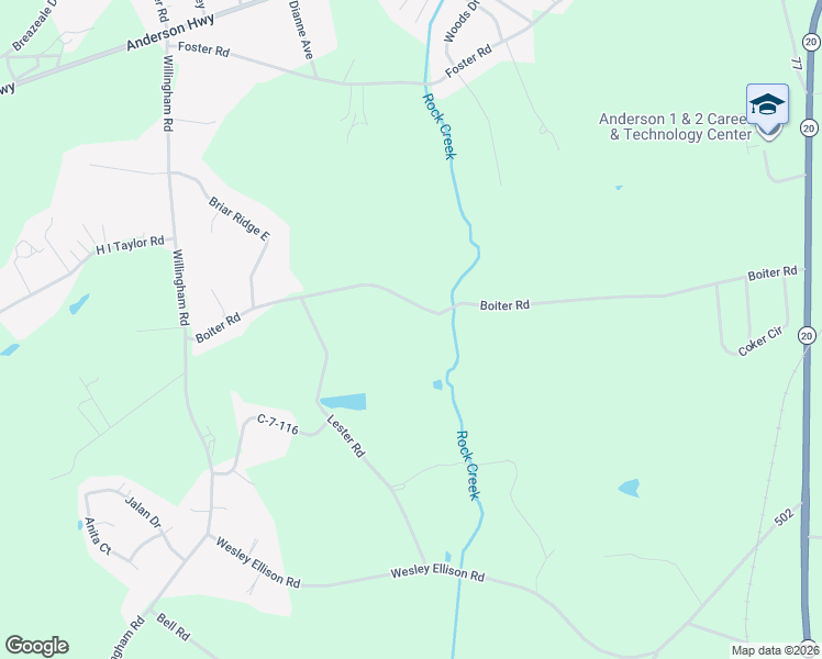 map of restaurants, bars, coffee shops, grocery stores, and more near 461 Boiter Road in Williamston