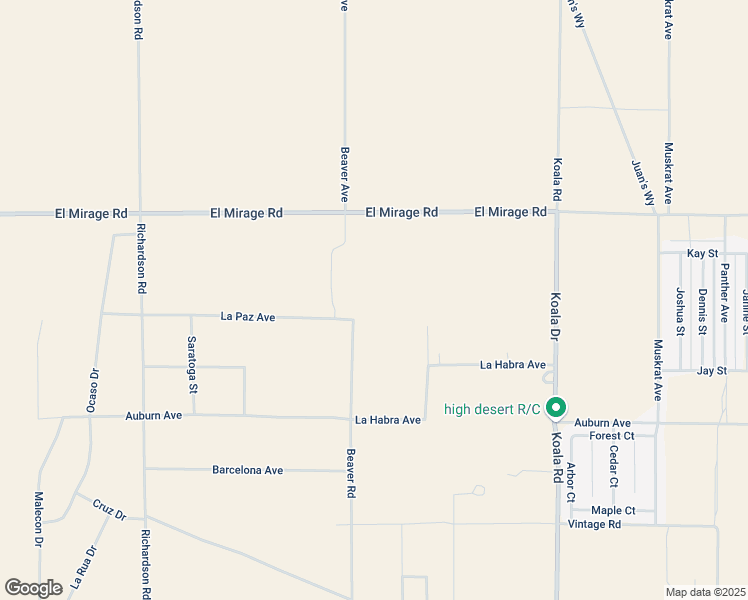 map of restaurants, bars, coffee shops, grocery stores, and more near Beaver Avenue in Adelanto