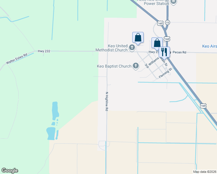 map of restaurants, bars, coffee shops, grocery stores, and more near 30 Anna M Lane in Keo