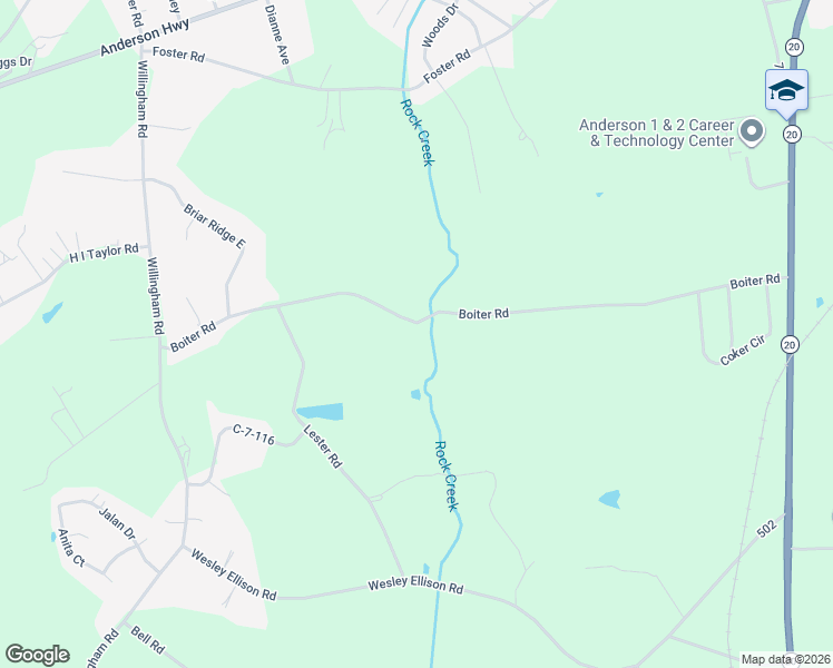 map of restaurants, bars, coffee shops, grocery stores, and more near 461 Boiter Road in Williamston