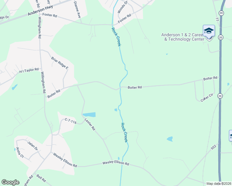 map of restaurants, bars, coffee shops, grocery stores, and more near 461 Boiter Road in Williamston