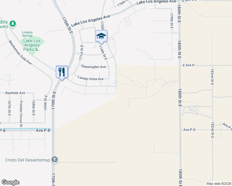 map of restaurants, bars, coffee shops, grocery stores, and more near Avenue w-4 in Los Angeles County