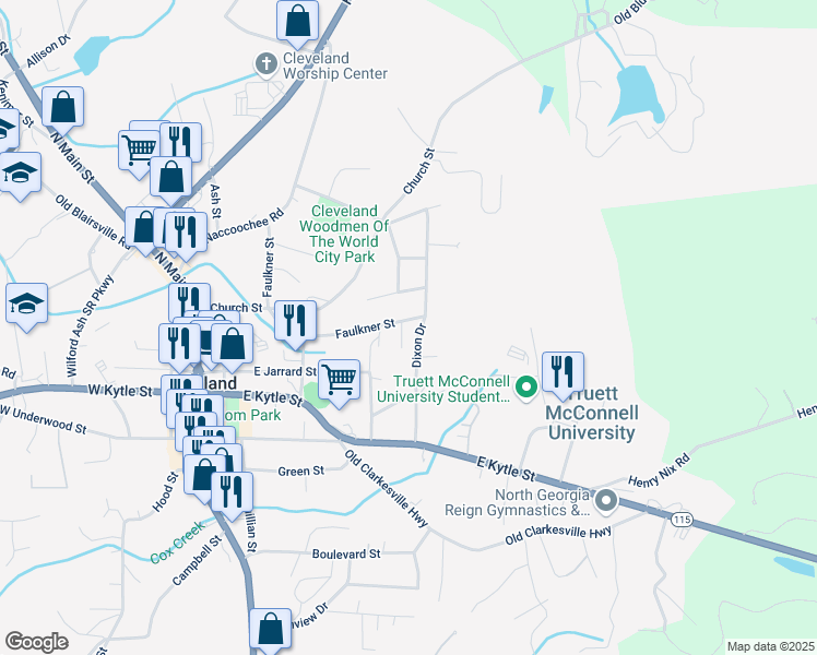 map of restaurants, bars, coffee shops, grocery stores, and more near 542 Faulkner Street in Cleveland