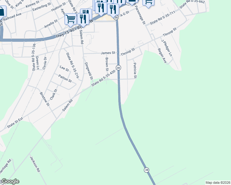 map of restaurants, bars, coffee shops, grocery stores, and more near 565 Broad Street in Bennettsville