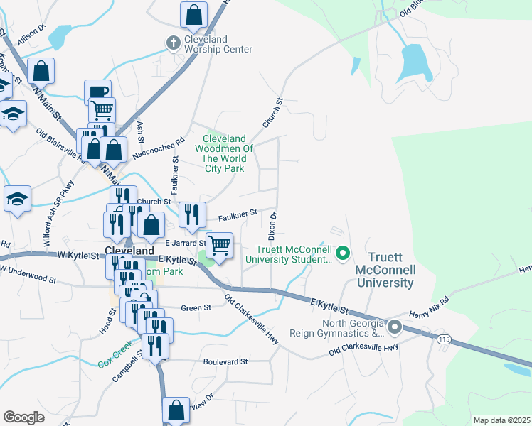 map of restaurants, bars, coffee shops, grocery stores, and more near 542 Faulkner Street in Cleveland