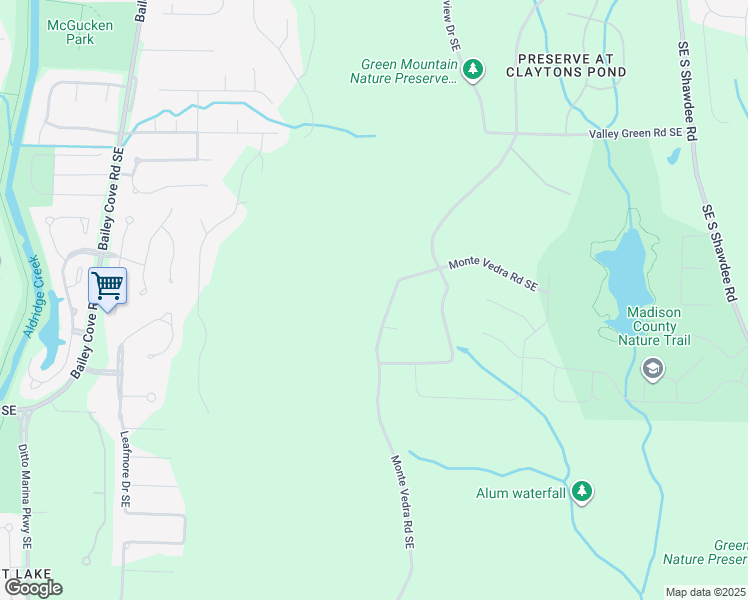 map of restaurants, bars, coffee shops, grocery stores, and more near 13016 Monte Vedra Road Southeast in Huntsville