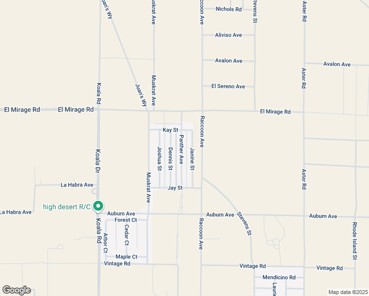 map of restaurants, bars, coffee shops, grocery stores, and more near 19031 Panther Avenue in Adelanto