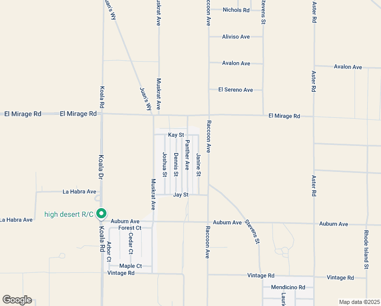 map of restaurants, bars, coffee shops, grocery stores, and more near 19031 Panther Avenue in Adelanto