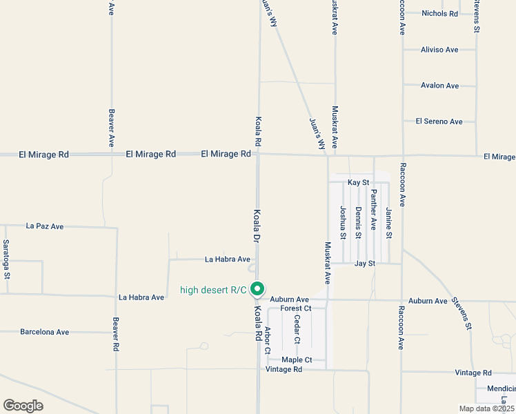 map of restaurants, bars, coffee shops, grocery stores, and more near Koala Drive in Adelanto
