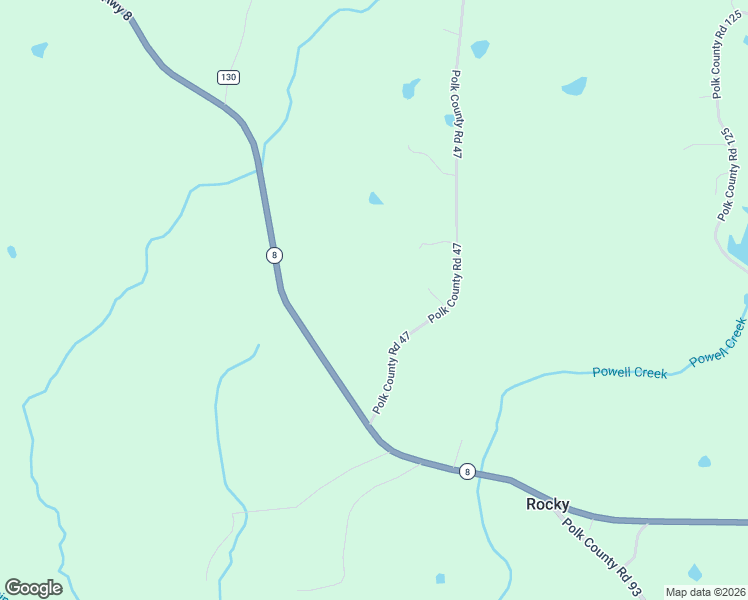 map of restaurants, bars, coffee shops, grocery stores, and more near 1276 Polk County Road 47 in Mena