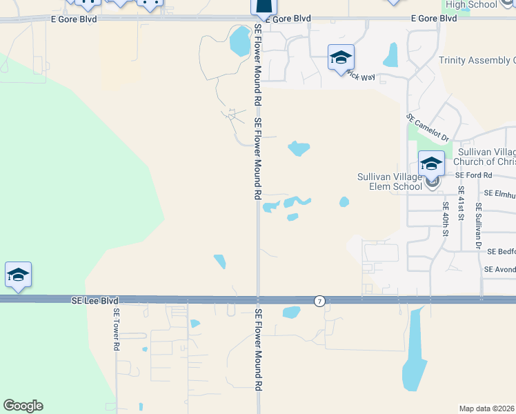 map of restaurants, bars, coffee shops, grocery stores, and more near 1152-1224 Southeast Flower Mound Road in Lawton