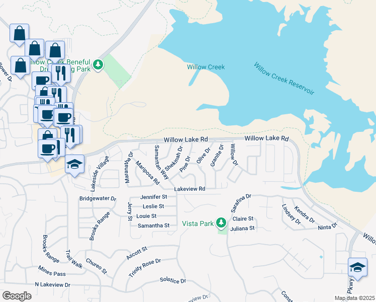 map of restaurants, bars, coffee shops, grocery stores, and more near 3170 Pine Drive in Prescott